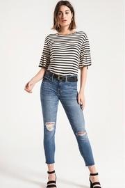  Striped Ruffle Tee