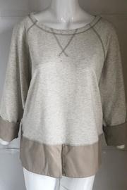 Leather-trim Crew-neck Sweatshirt