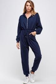  Hooded Zipper Jumpsuit