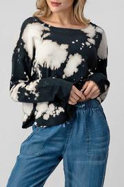  Bleach Dye Sweat Top Raw Edge Hem