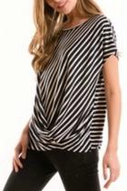  Stripe Knotted Blouse