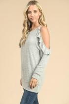  Cold-shoulder Brushed Top