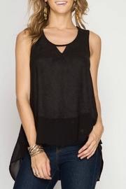  Suede Chiffon Tank