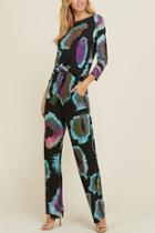  Organic Circle Print Jumpsuit