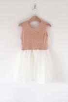  Peach Ivory Tulle Dress