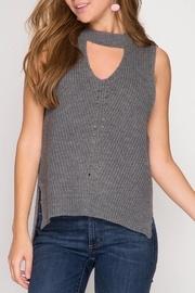  Sleeveless Keyhole Sweater
