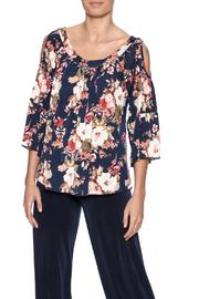  Cold Shoulder Floral Top