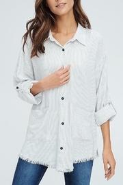  Tab Sleeve Striped Shirt