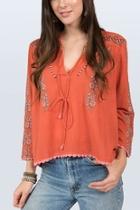  Embroidered Ginger Top