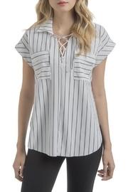 Microfiber Lace-up Top