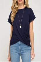  Pleated Twist-front Top