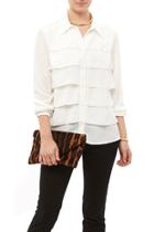  Cream Tiered Blouse