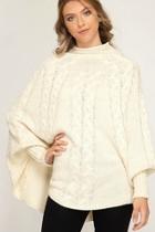  Cableknit Sweater Poncho