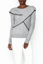  Ruffle Cross Sweater