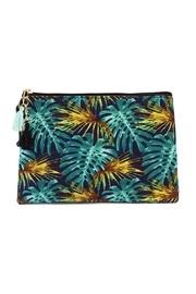  Blue-&-gold Leave-print Cosmetic-bag
