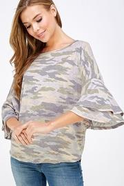  Layered Ruffle Sleeve Dolman Top