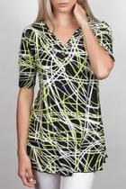  Printed Rousched Top
