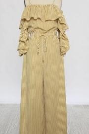  Cold-shoulder Striped Jumpsuit