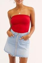  Show-me-solid Tube Top