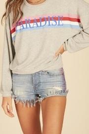  Red Stripe Denim Shorts