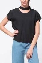  Casual Choker Neck Top