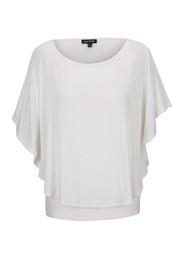  Ivory Flutter-sleeve Top
