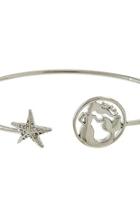  Mermaid-star Silver Cuff-bracelet