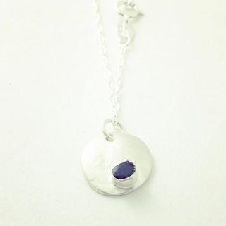  Sapphire Sterling Silver Necklace