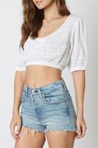  Gauze Cropped Top