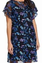 Floral Flutter Sleeve Shift Dress