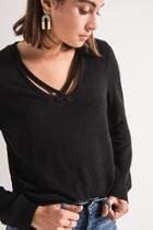  Black Crossfront Sweater