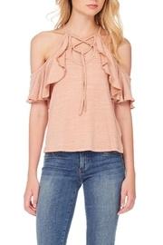  Lace-up Cold-shoulder Blouse