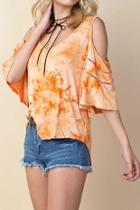  Orange Tie Dye Top