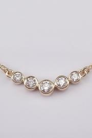  14k Yellow Gold Diamond Bezel Set Bar Pendant Necklace 17 Chain 5 Stone
