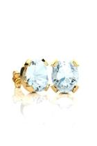  Gold Aquamarine Stud Earrings