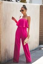  Strapless Layered Jumpsuit