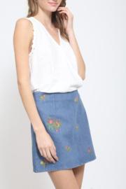  Floral Embroidery Denim Skirt