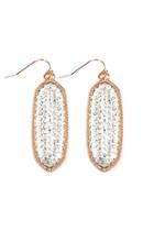  Faceted-oval-giltter Drop Earrings