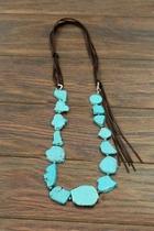  Natural Turquoise Slab-necklace
