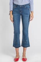  Ellie Grommet Flare Crop Jeans