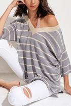  Striped Slouchy Sweater