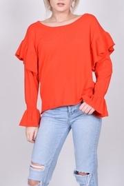  Red Ruffle Sweater