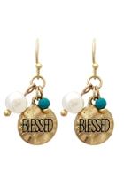  Blessed Engraved-message Hook-earrings
