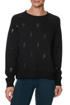  Lightning Glitter Print Sweatshirt