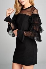  Lace Tier-sleeve Dress