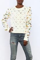  Sequin Sleeve Sweater