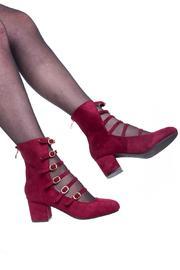  Bordeaux Buckle Heels