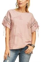  Distressed Lace Top