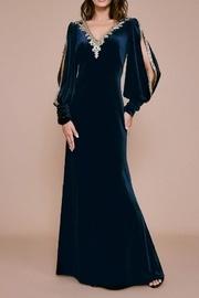  Long-sleeve Velvet Gown