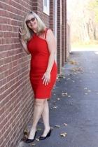  Red Slim-fit Dress